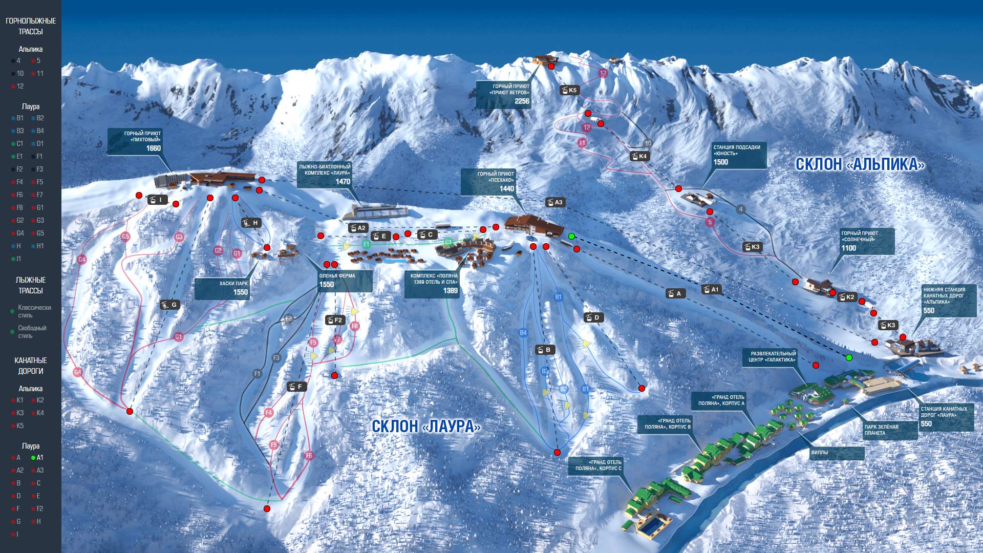 Overall view of the winter map.