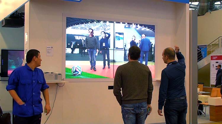 Augmented reality video wall.