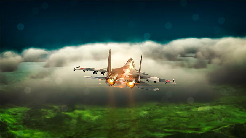 3D animation of a fighter aircraft in our video presentation.