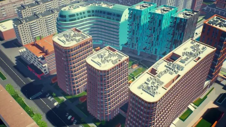 The residential quarter in virtual reality.