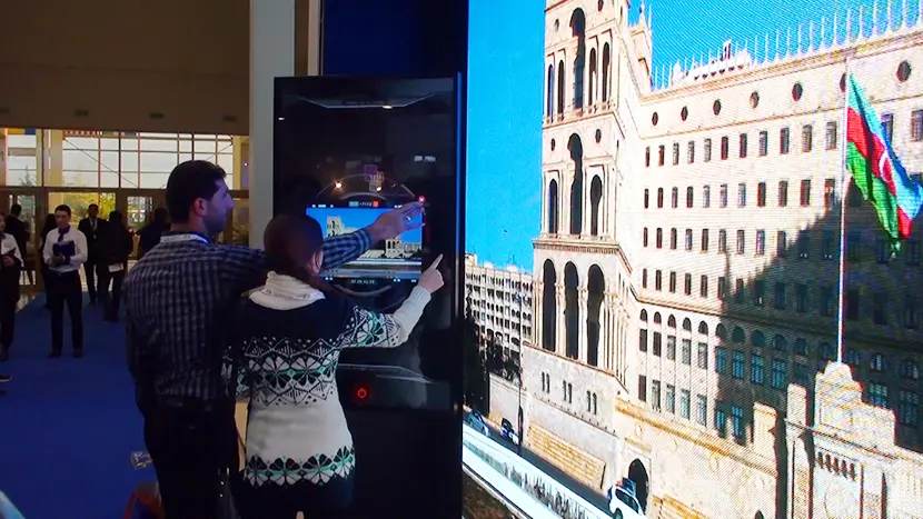 Control the interactive installation using multi touch display.