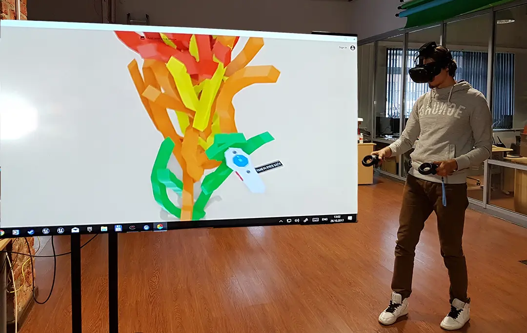 Testing VR painting in a wireless headset.