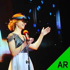 Presentation with HoloLens Augmented Reality Headsets