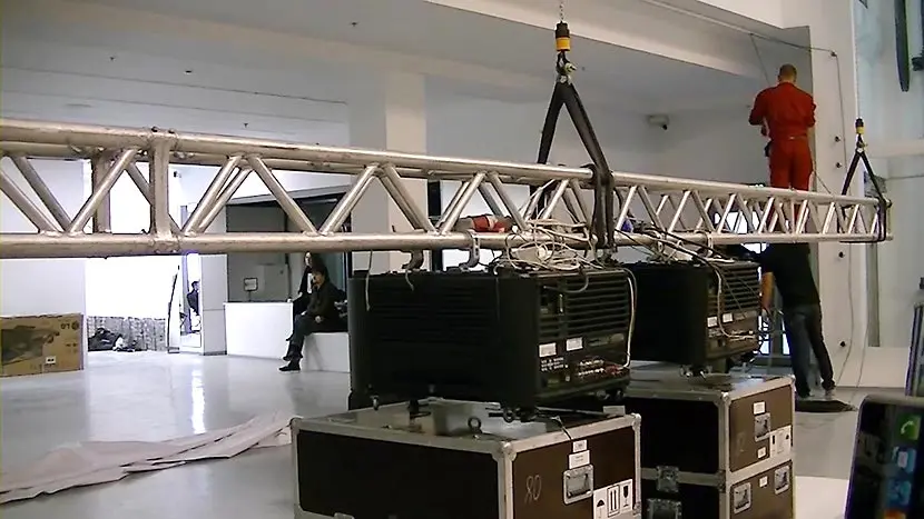 Installing the equipment.