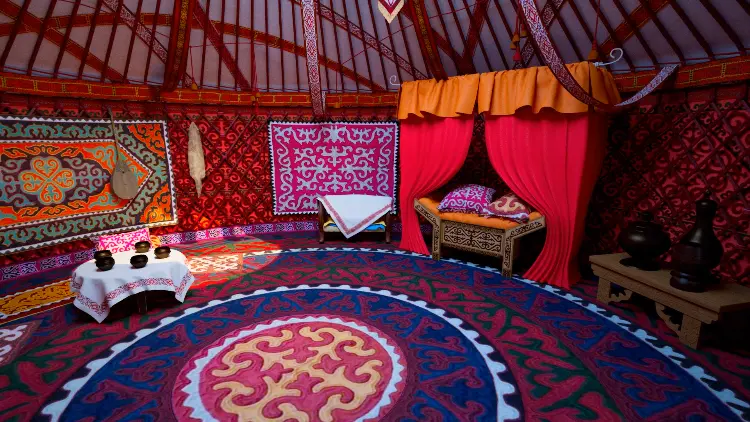 The enterior of our yurt.