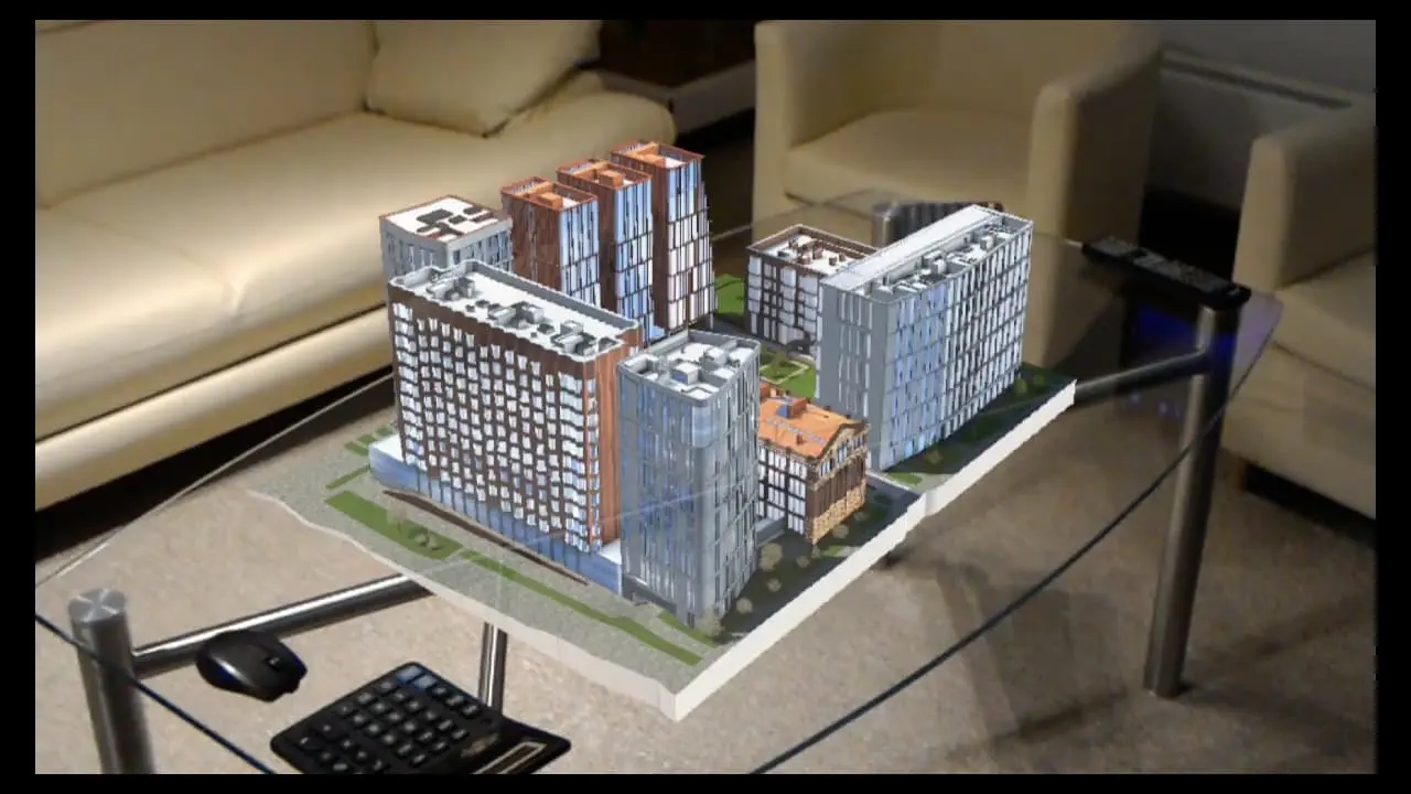 Architectural visualization in augmented reality.