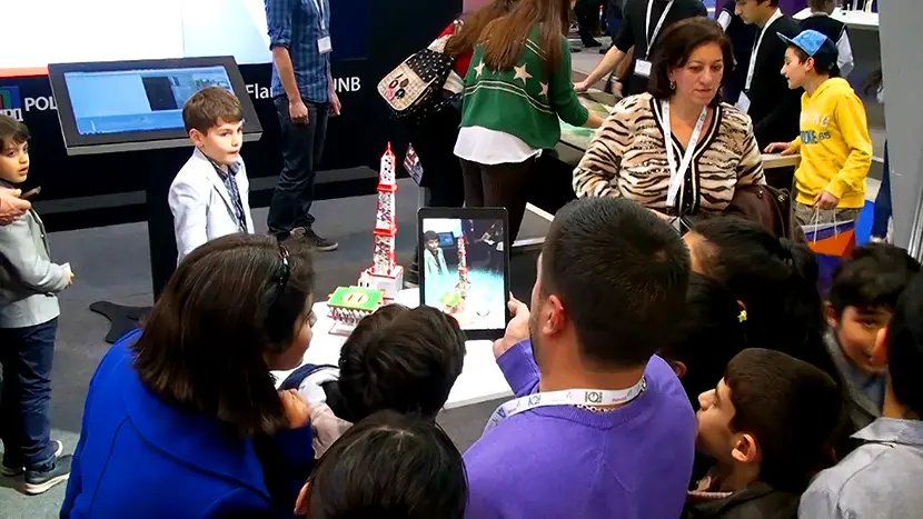 Augmented reality application at the stand of Polymedia.