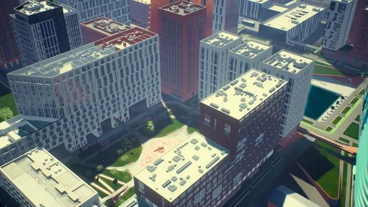 Architectural visualization of the residential quarter.