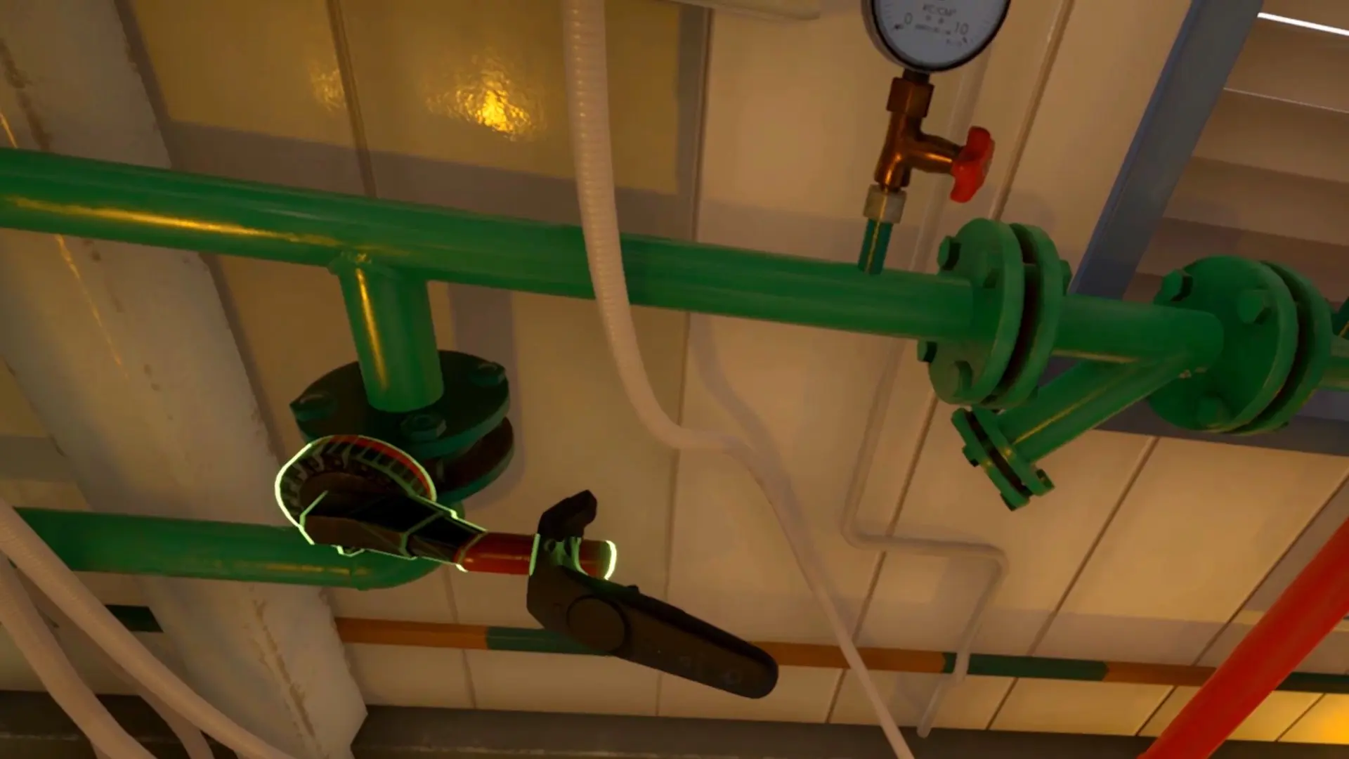 Interaction with the control elements of the simulator.