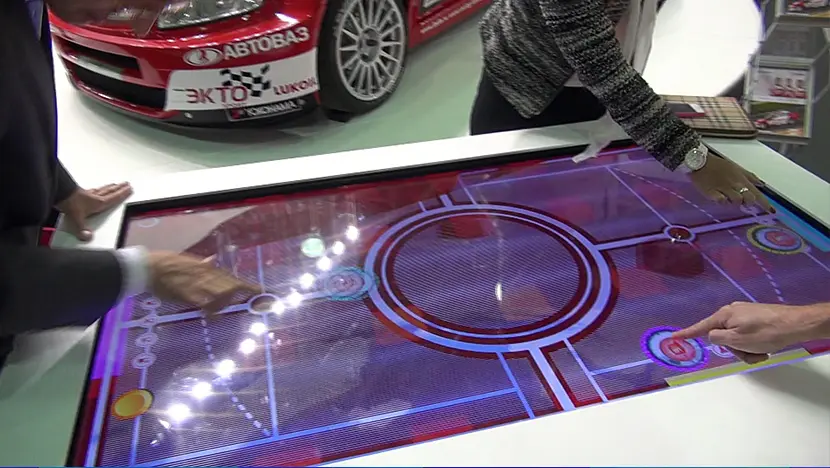 Touch table allows 6 people to play 