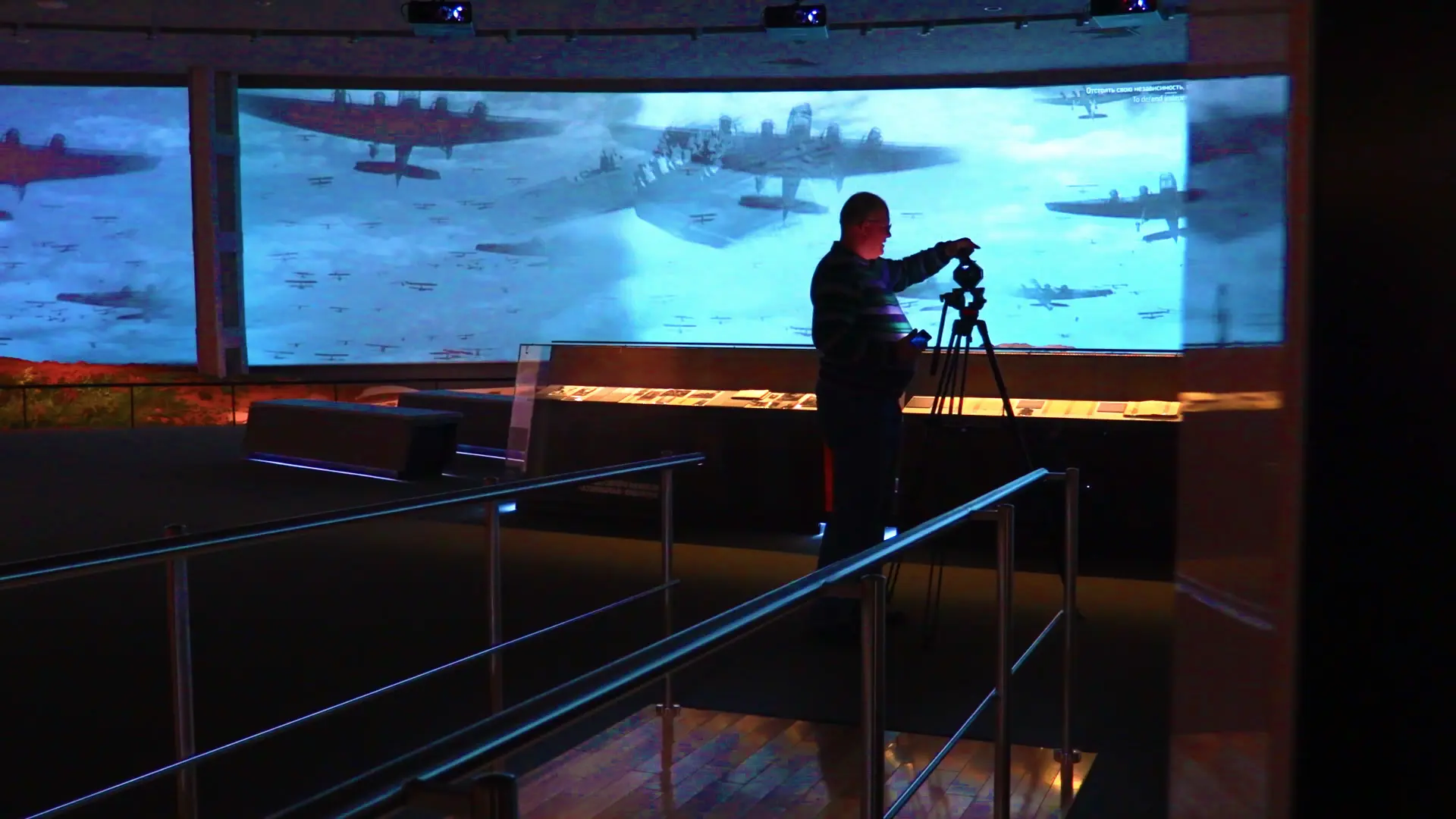 Shooting 360-degree panoramic video in the Jewish Museum.